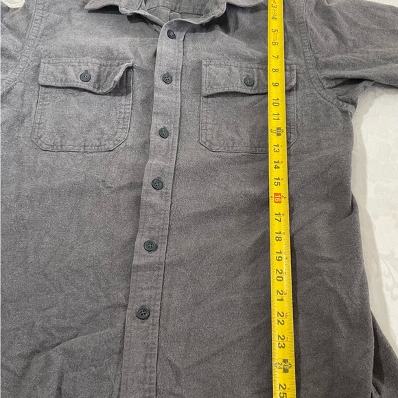 LL Bean Chamois Cloth Work Shirt Mens Medium Gray Heavy Long Sleeve Button Up - Picture 6 of 9